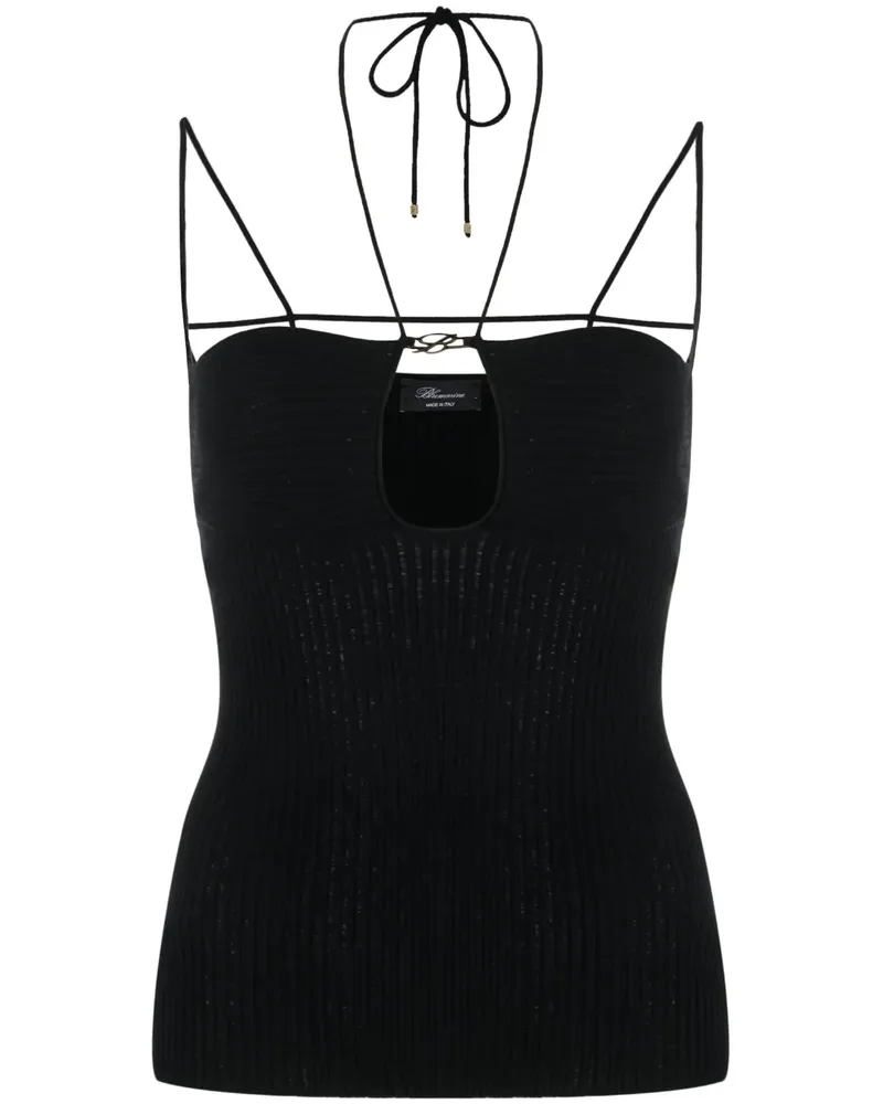 Blumarine Geripptes Strickoberteil - Schwarz Schwarz