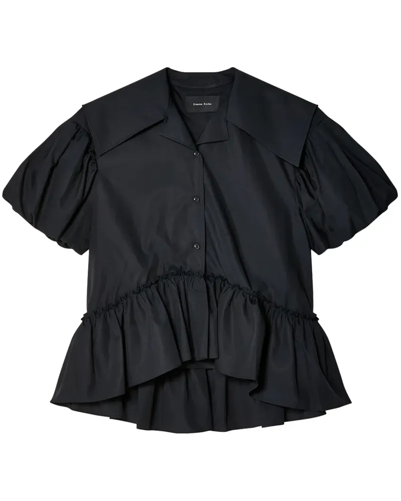 Simone Rocha Cropped-Hemd im Matrosenstil - Schwarz Schwarz