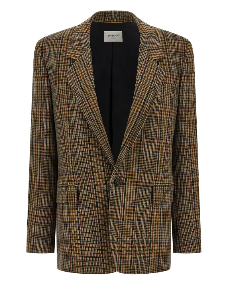 Saint Laurent Sakko mit Prince of Wales-Karo - Braun Braun