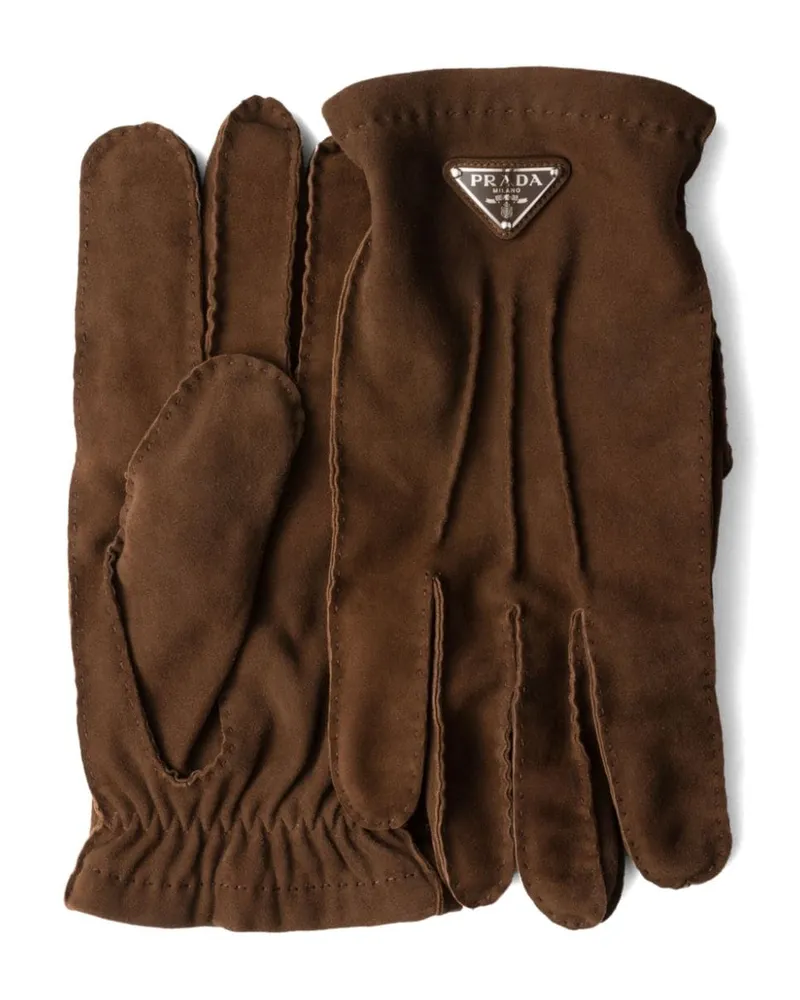 Prada Handschuhe aus Wildleder Braun
