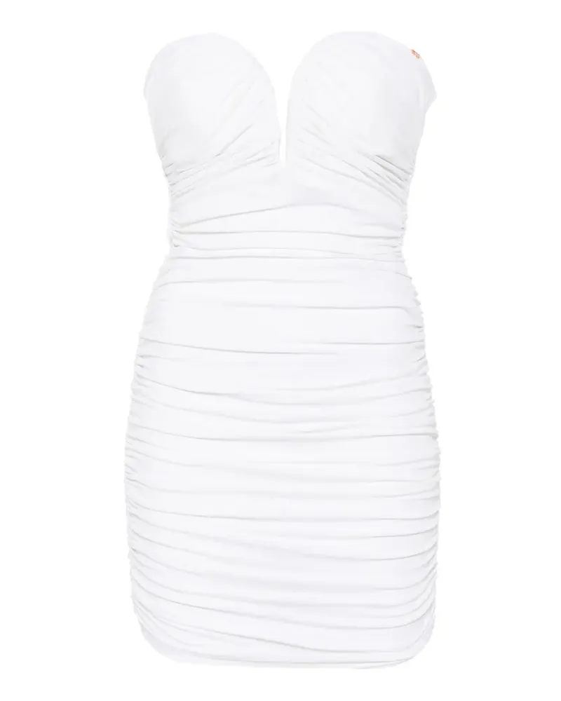 Elisabetta Franchi ruched strapless mini dress - Weiß Weiß