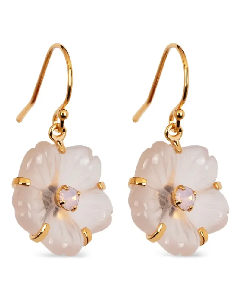 Jennifer Behr Lyanna Hängeohrringe mit Blumen - Weiß Weiß