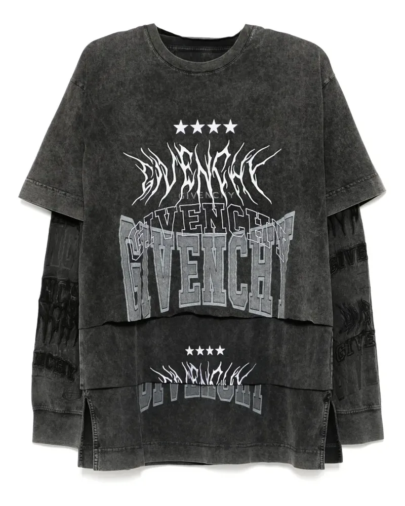 Givenchy T-Shirt im Layering-Look - Schwarz Schwarz