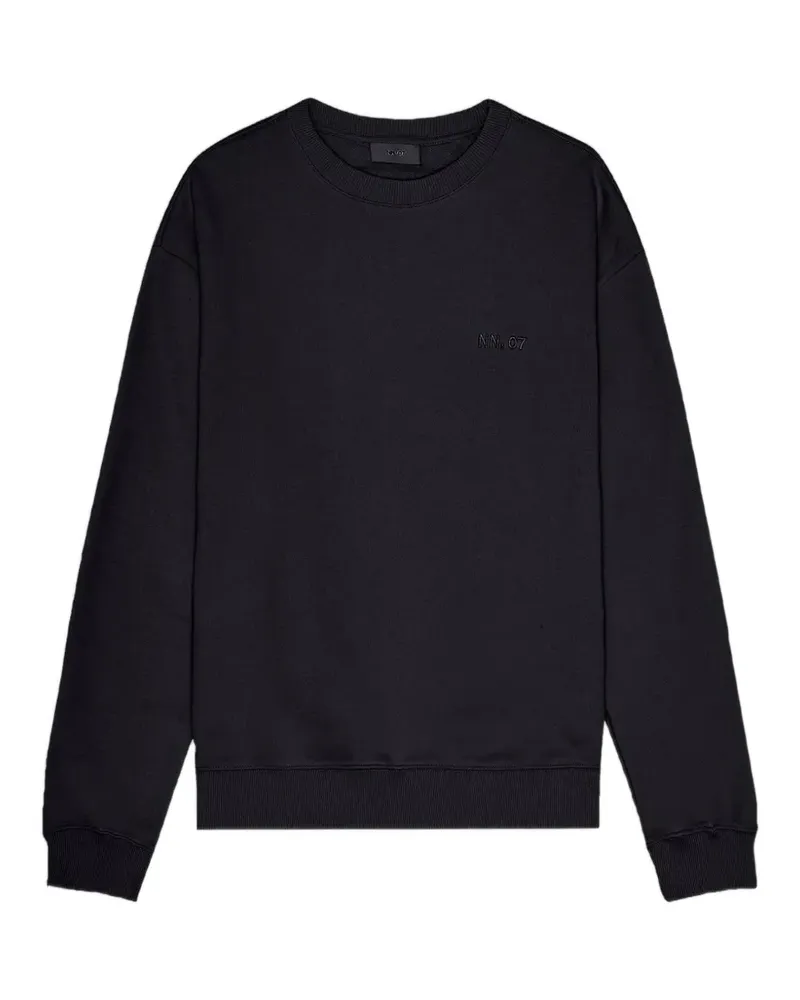 NN 07 David Sweatshirt mit rundem Ausschnitt - Schwarz Schwarz