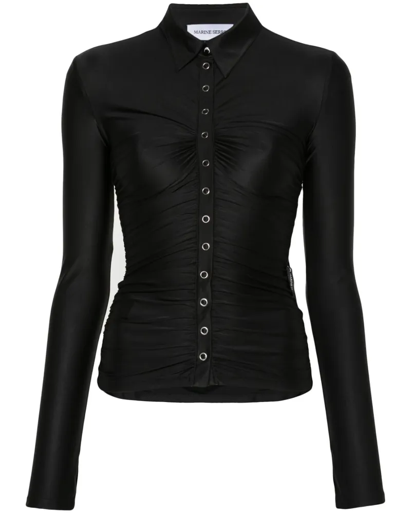 Marine Serre Drapierte Bluse - Schwarz Schwarz