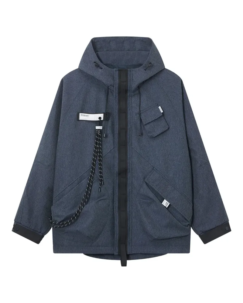 Musium Div. Jacke mit Kapuze - Blau Blau