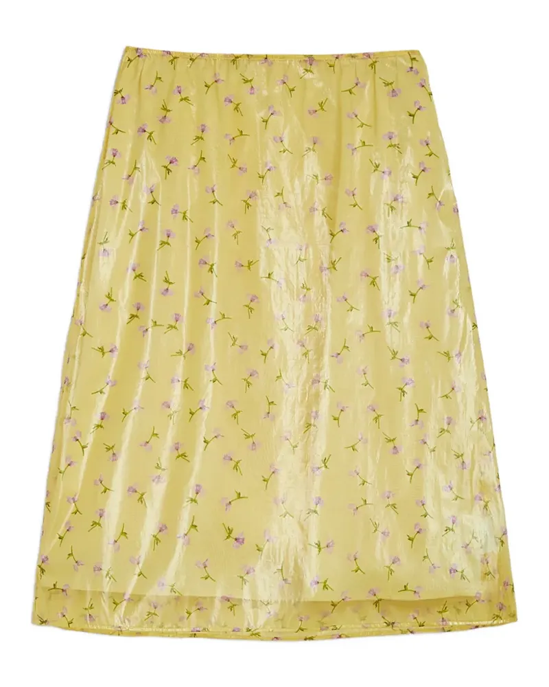 Jil Sander Midirock mit Print - Gelb Gelb