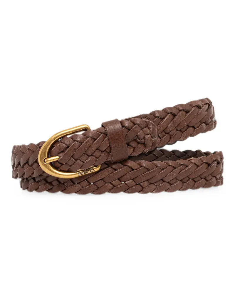 Sessùn Bonito braided leather belt - Braun Braun