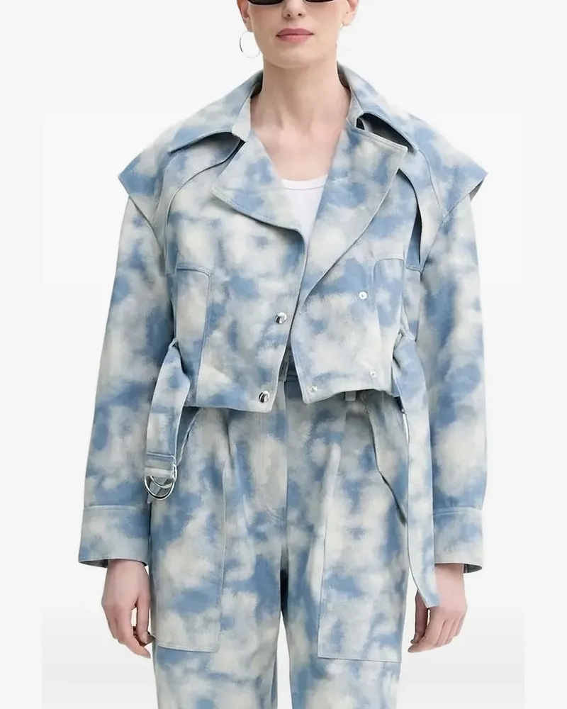 IRO Gürteljacke mit Wolken-Print - Blau Blau