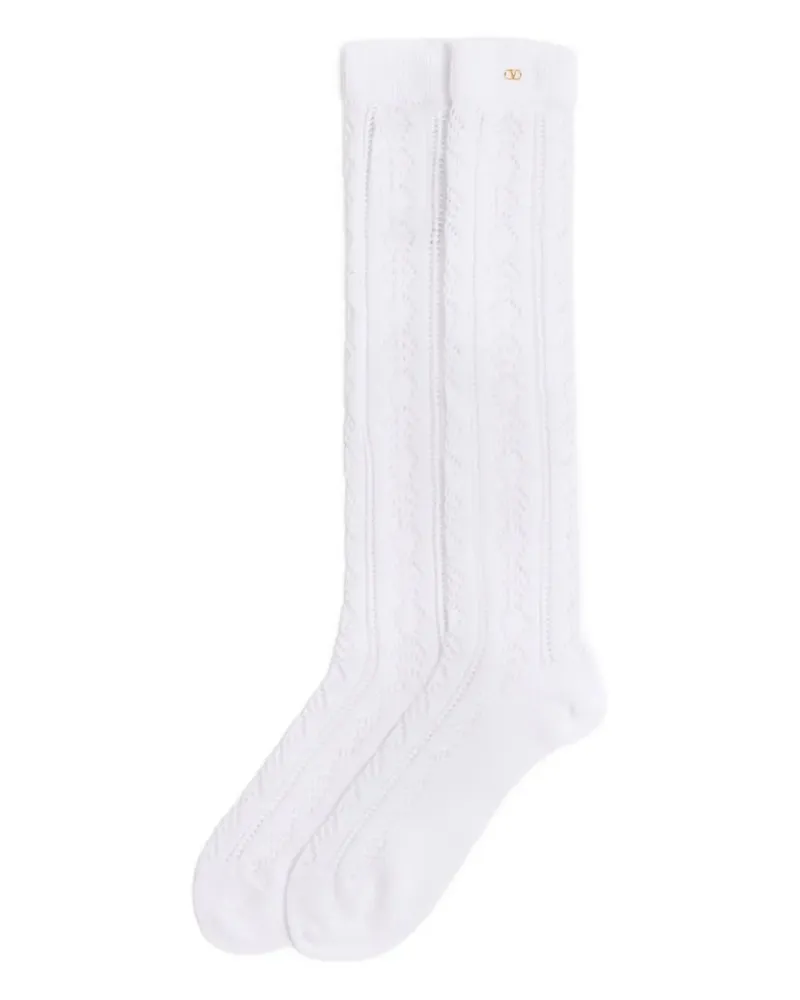 Valentino Garavani Perforierte Socken mit VLogo - Weiß Weiß