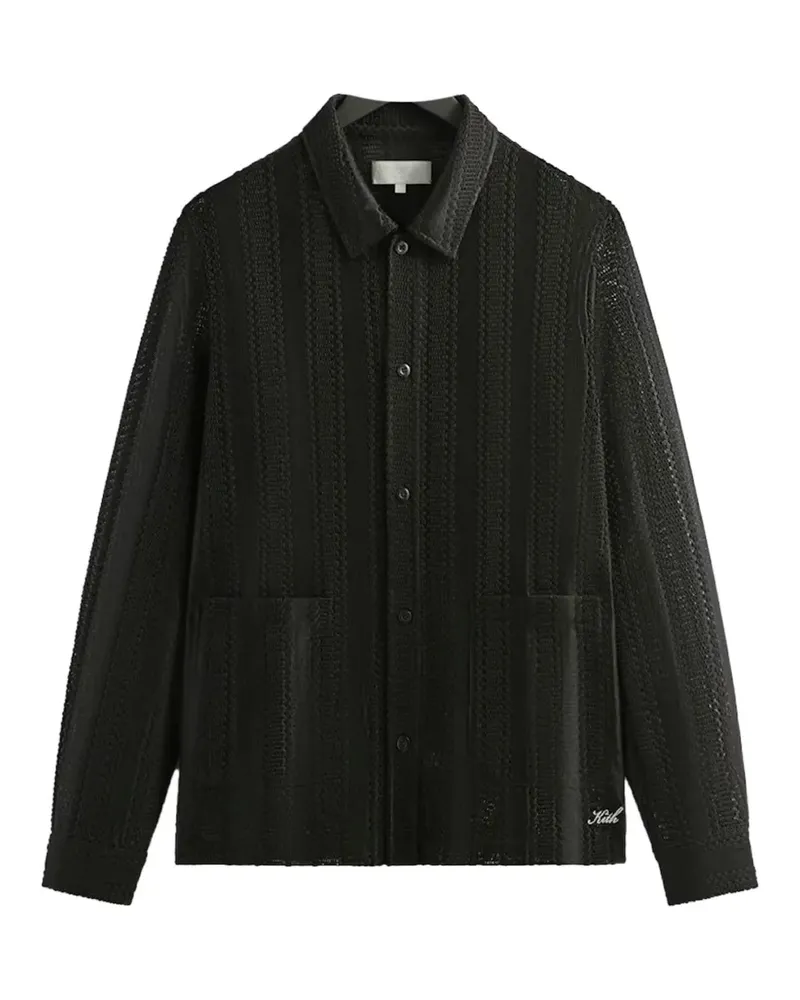 KITH ladder lace collared shirt jacket - Schwarz Schwarz