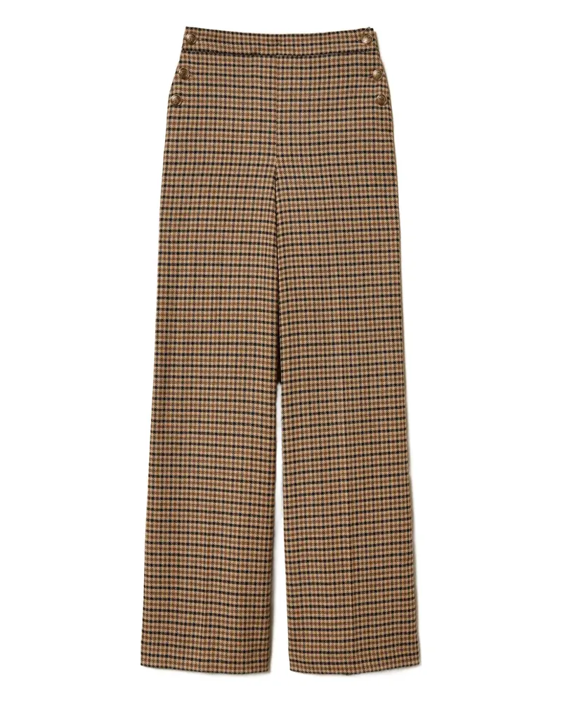 Twin-Set Karierte Hose mit Knopfverschluss - Braun Braun