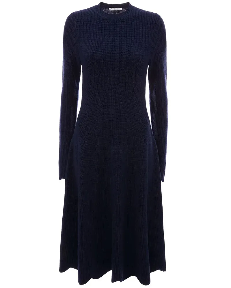 J.W.Anderson Midikleid mit Wellenkanten - Blau Blau