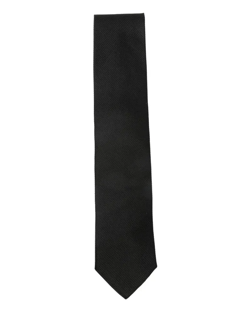 Lanvin textured silk tie - Schwarz Schwarz