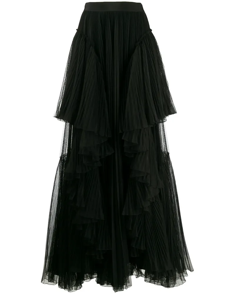 Alberta Ferretti Rock mit Rüschen - Schwarz Schwarz
