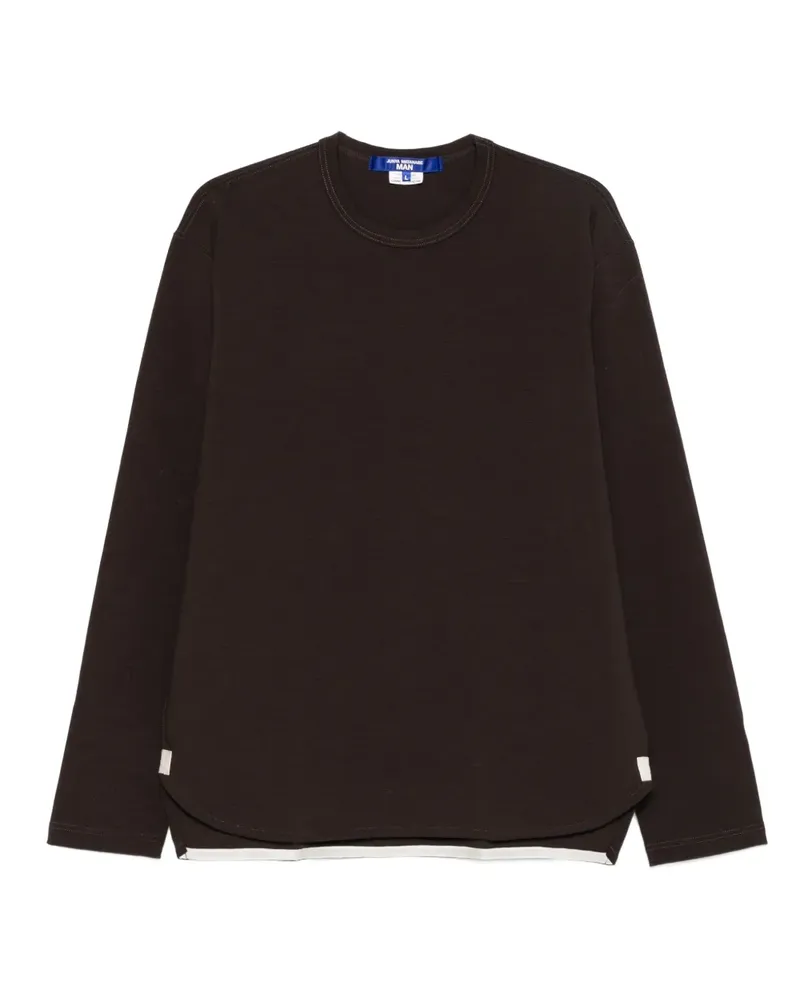 Junya Watanabe Langarmshirt mit abgerundetem Saum - Braun Braun