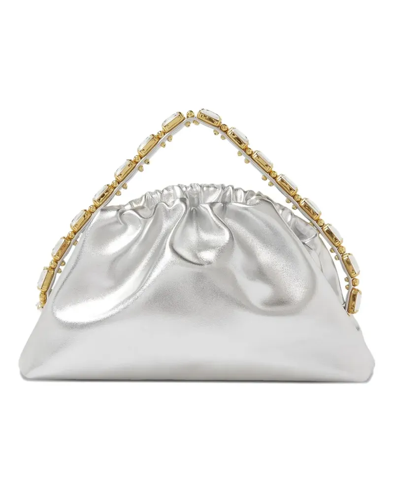 Vanina Romeo Clutch mit Kristallen - Silber Silber