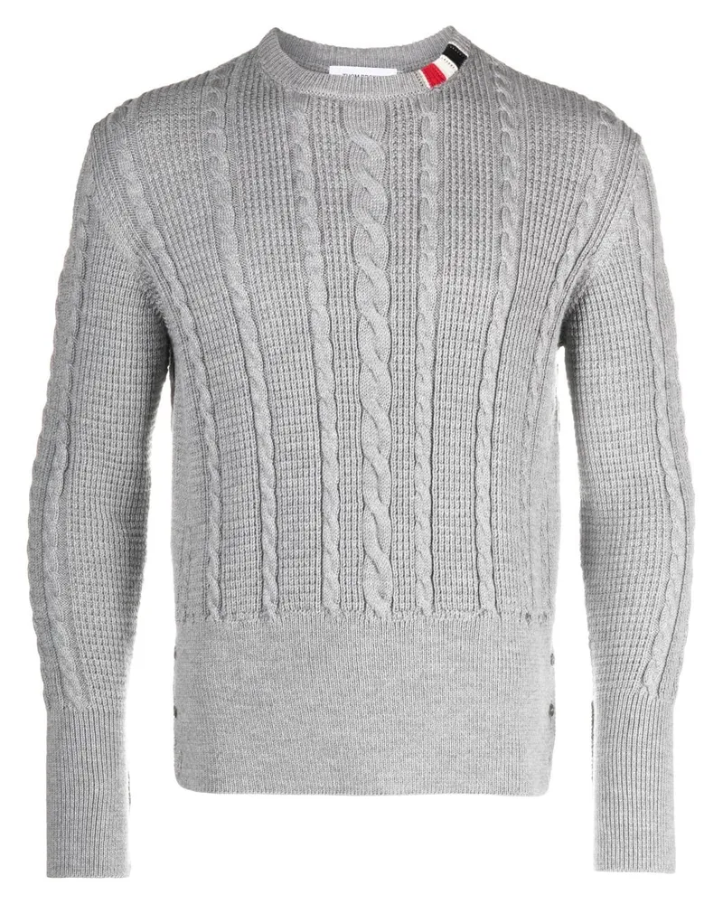 Thom Browne Pullover mit Zopfmuster Grau