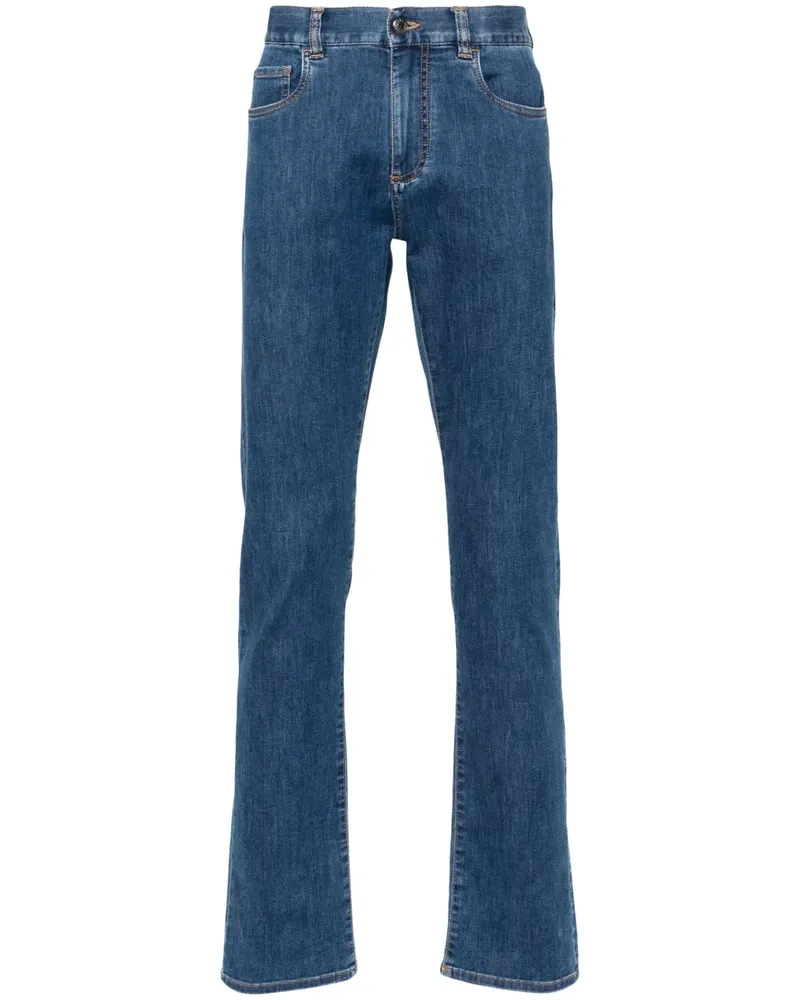 Canali Schmale Jeans - Blau Blau