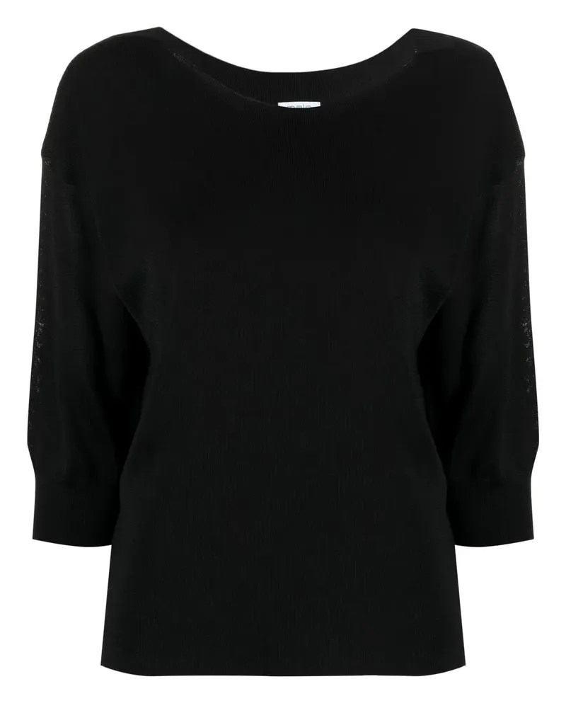 Malo Fein gestricktes Oberteil - Schwarz Schwarz