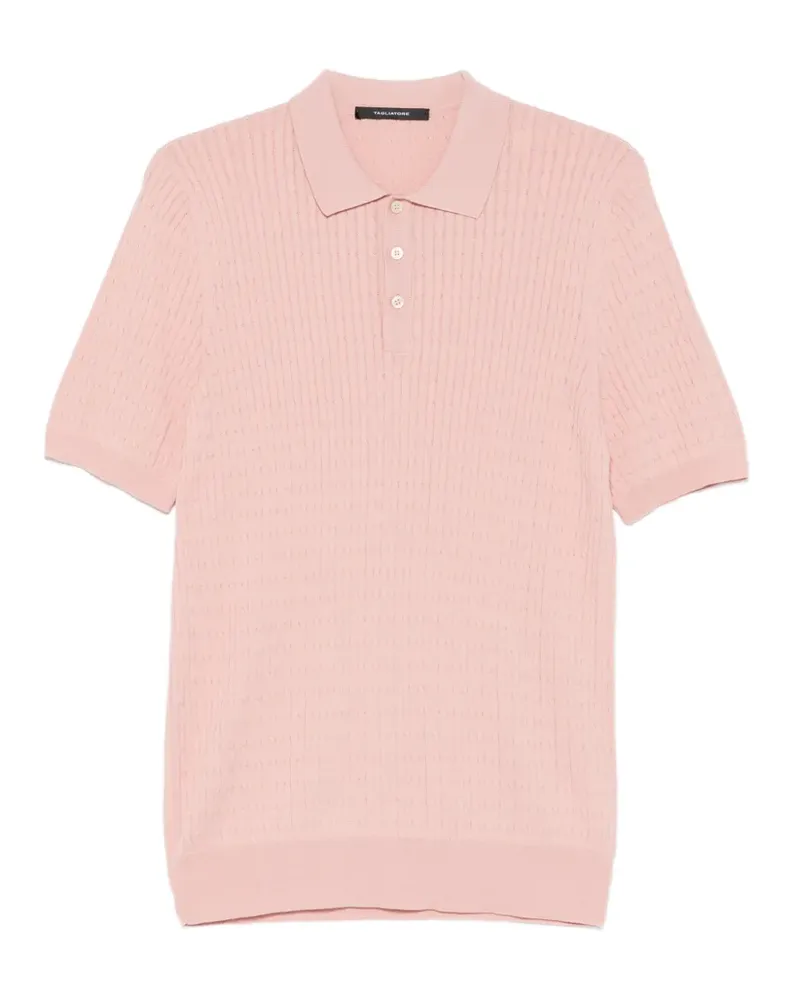 Tagliatore Poloshirt mit Zopfmuster - Rosa Rosa