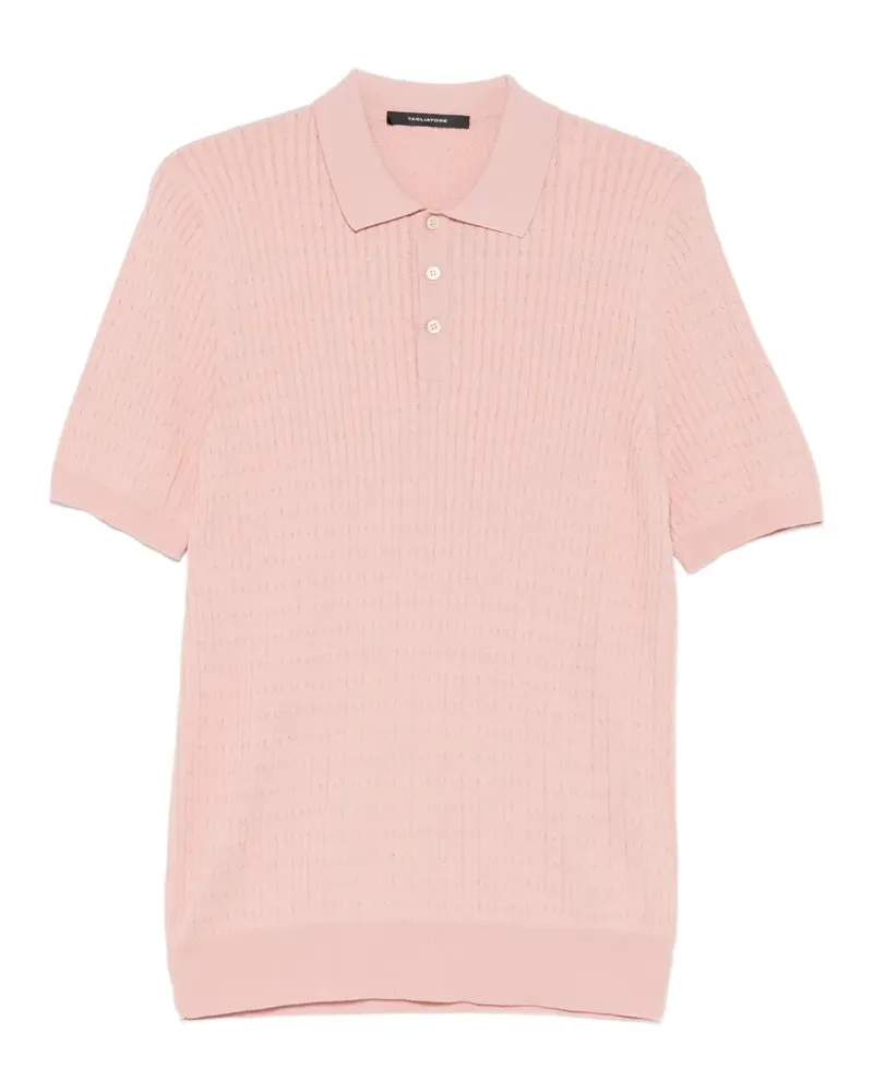 Tagliatore cable-knit polo shirt - Rosa Rosa