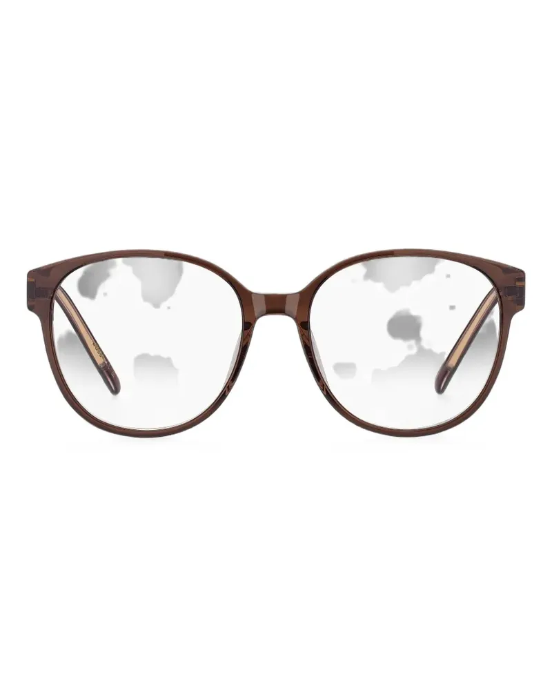 HUGO BOSS Brille mit rundem Gestell - Braun Braun