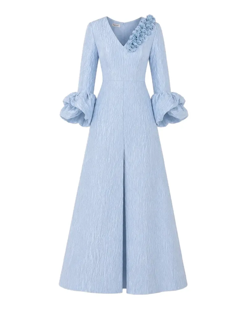 Baruni Fayha Maxikleid in A-Linie mit Blumendetail - Blau Blau