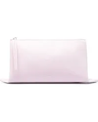 Jil Sander Clutch mit Logo-Prägung Violett