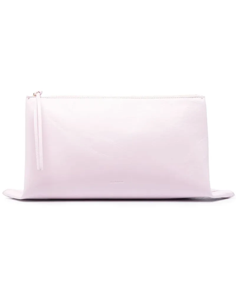 Jil Sander Clutch mit Logo-Prägung - Violett Violett