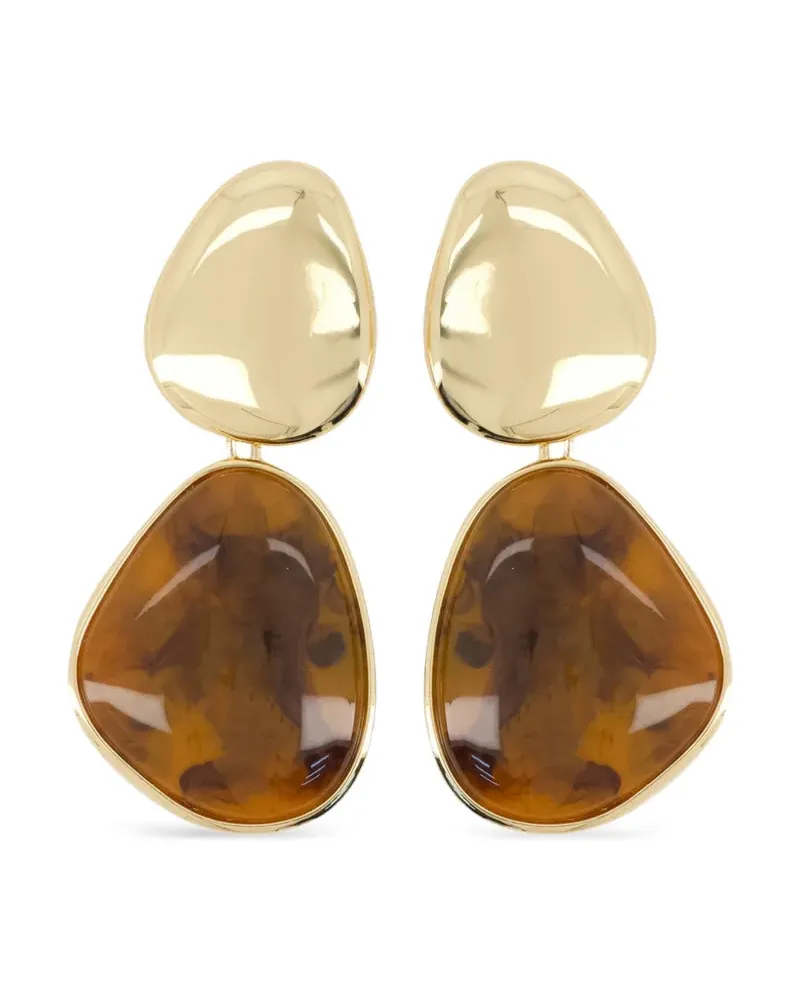 Self-Portrait Ohrringe mit Tigerauge - Gold Gold