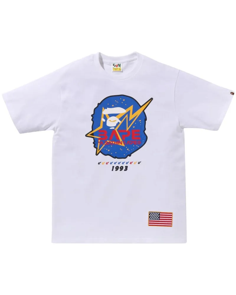 BAPE T-Shirt mit Logo-Print - Weiß Weiß