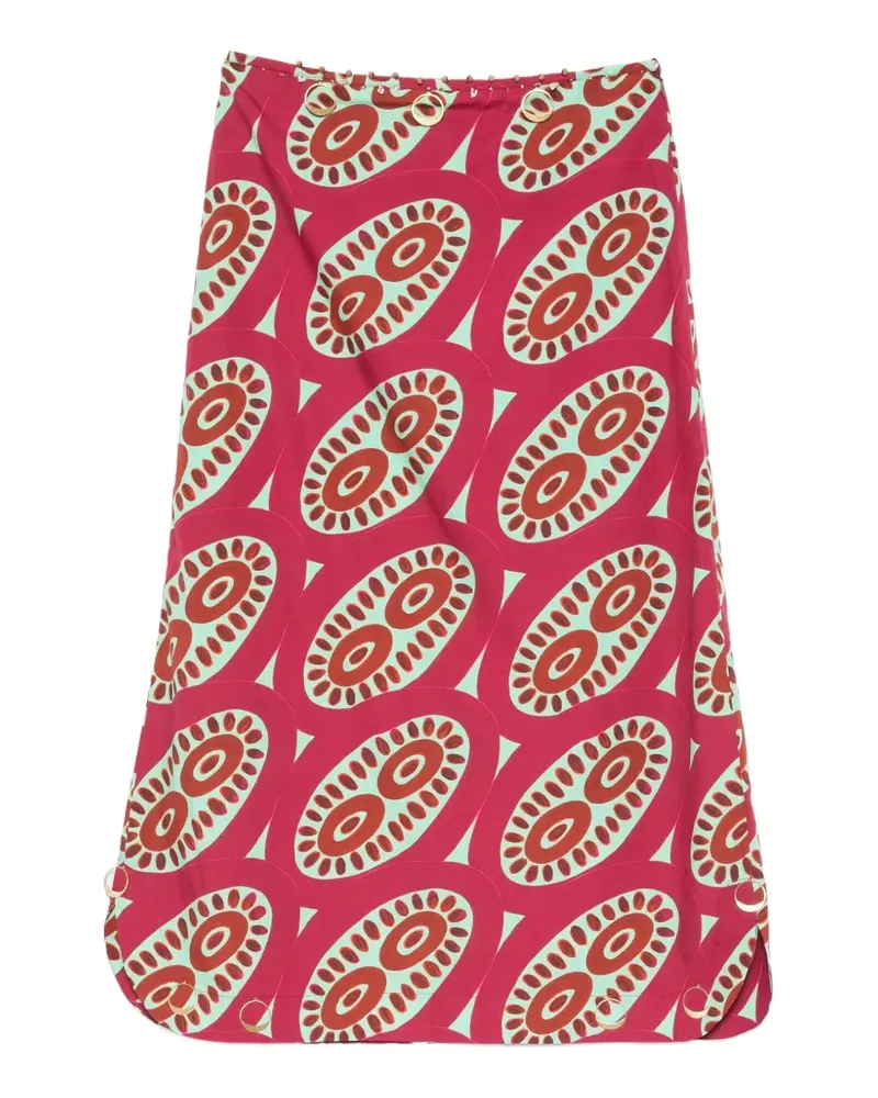 THEMIS Z Selena Midirock mit geometrischem Print - Rosa Rosa