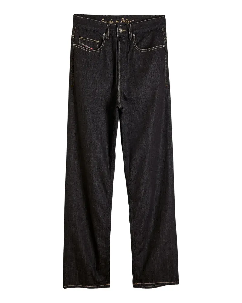 Diesel 2001 D-Macro Jeans mit lockerem Schnitt - Schwarz Schwarz