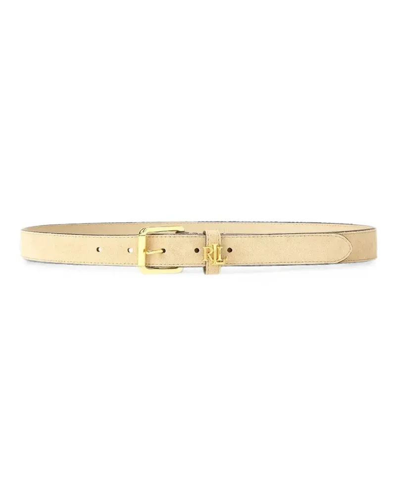Ralph Lauren Ledergürtel mit Logo-Schild - Nude Nude