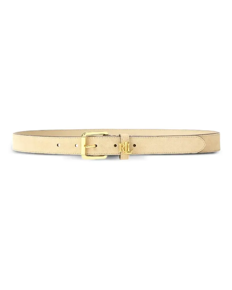 Ralph Lauren Ledergürtel mit Logo-Schild - Nude Nude