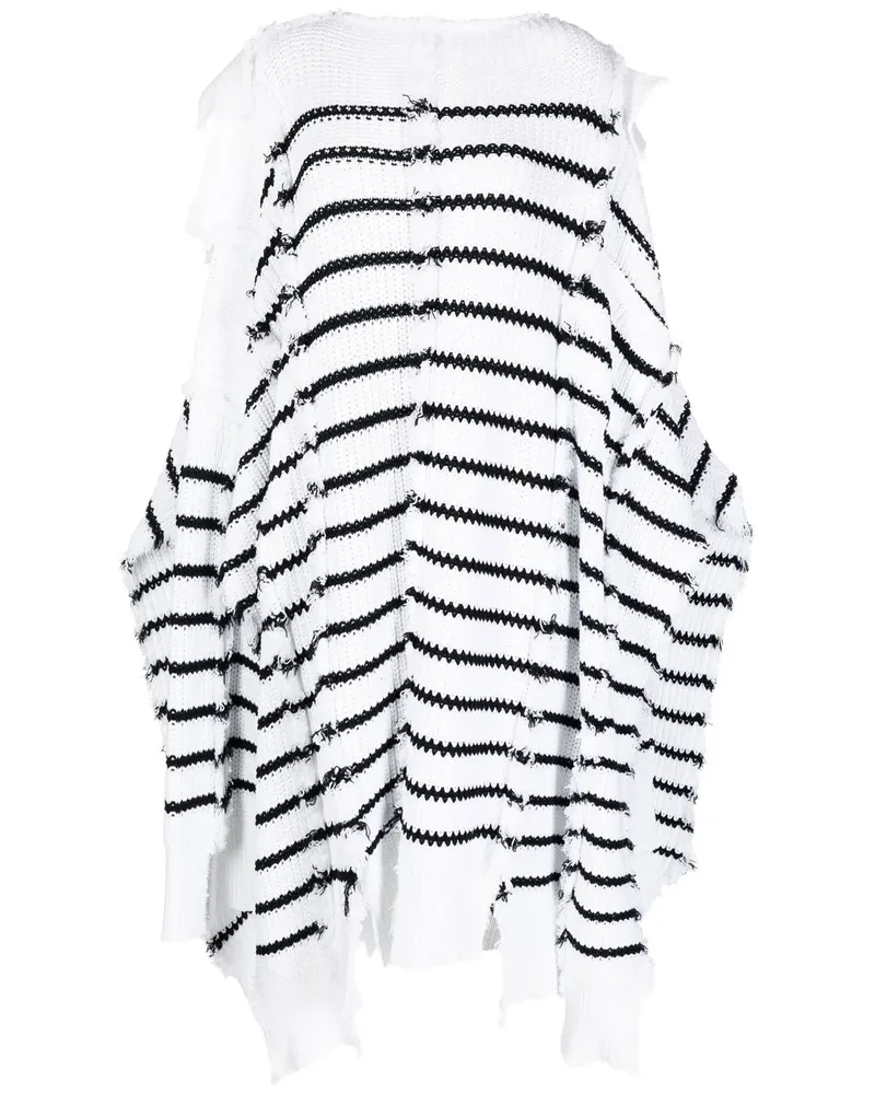 Marni Gestreiftes Cape - Weiß Weiß