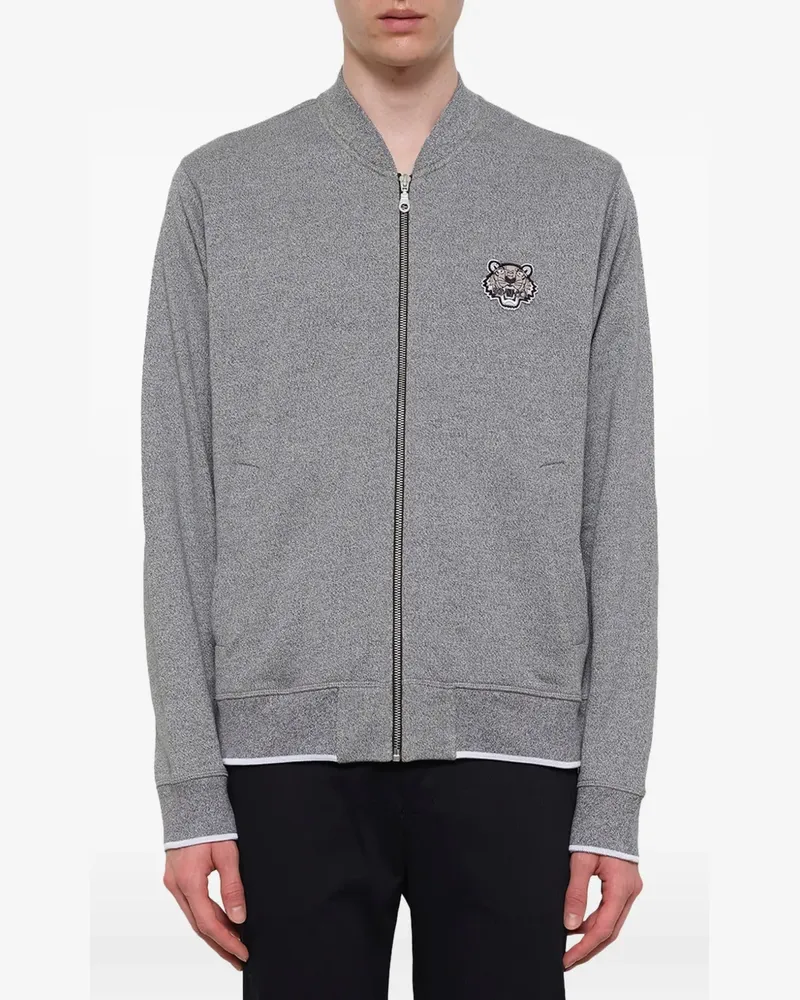 Kenzo Tiger-patch zip-up bomber jacket - Grau Grau