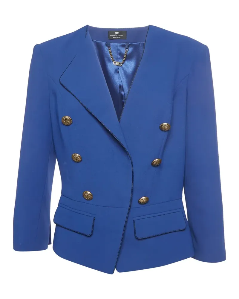 Elisabetta Franchi crepe-texture double-breasted blazer - Blau Blau