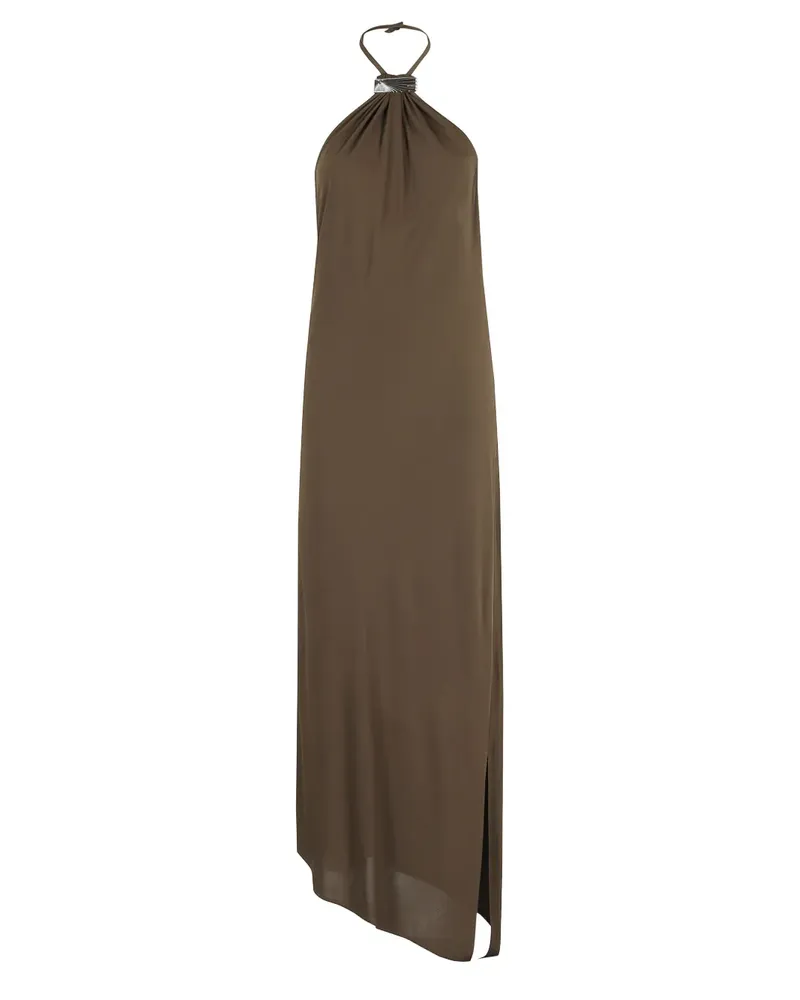 ATTICO Asymmetrisches Midikleid mit Neckholder - Grün Grün