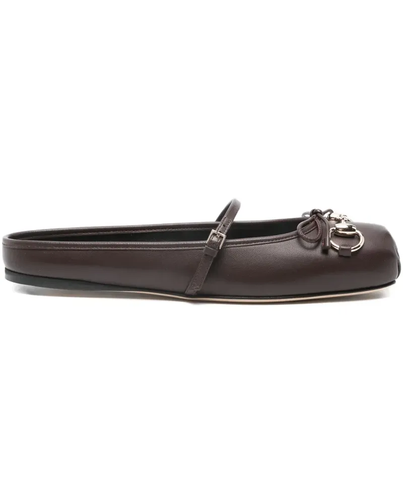 Gucci Ballerinas mit Riemen - Braun Braun