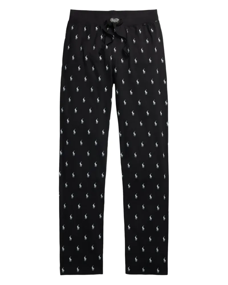 Ralph Lauren Pyjama-Hose mit ikonischem Pony - Schwarz Schwarz