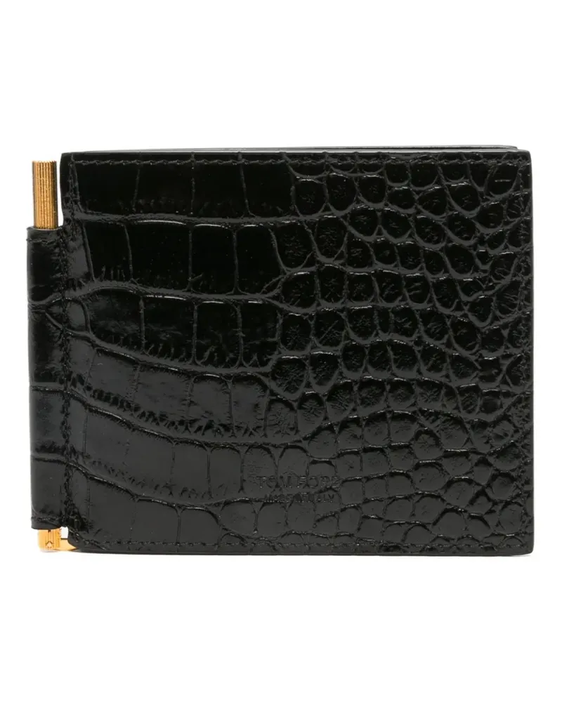 Tom Ford crocodile-print money clip wallet - Schwarz Schwarz