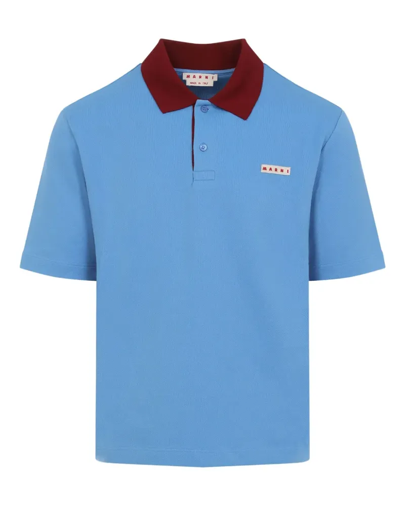 Marni Poloshirt mit Kontrastkragen - Blau Blau