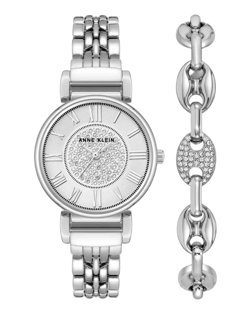 Anne Klein Classic Crystal Armbanduhr 34mm - Silber Silber