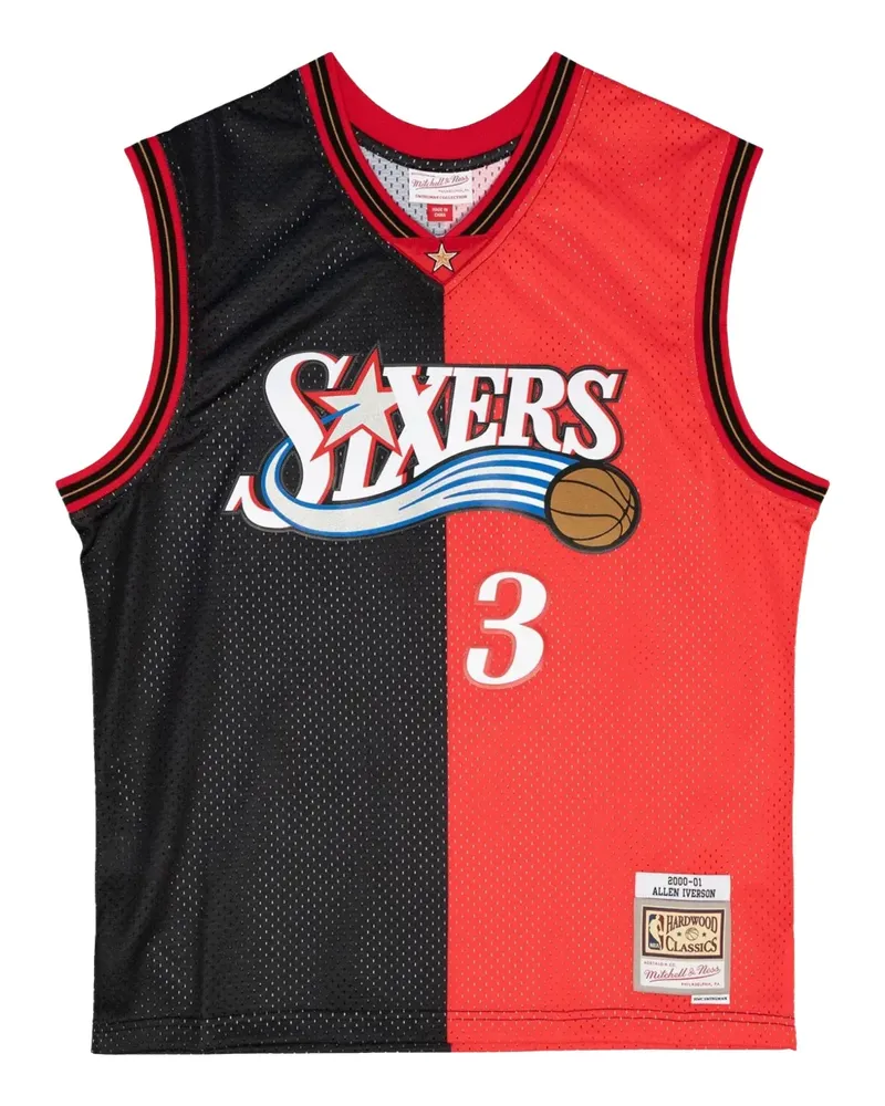 Mitchell & Ness x NBA Philadelphia 76ers 2000 Allen Iverson Split Swingman Tanktop - Schwarz Schwarz