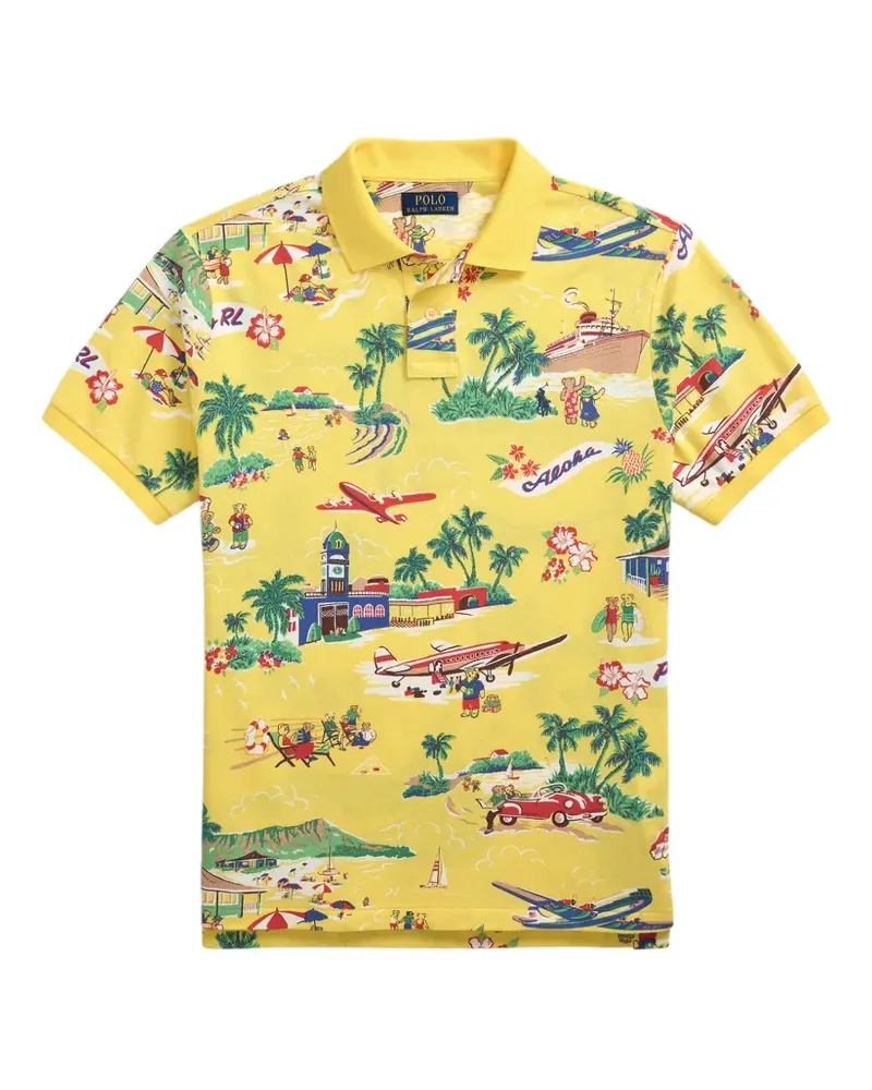 Ralph Lauren Polo Bear Poloshirt mit grafischem Print - Gelb Gelb