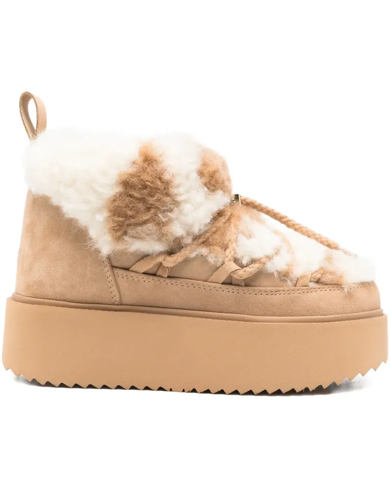 INUIKII Teddy Plateau-Stiefel aus Shearling 50mm - Braun Braun