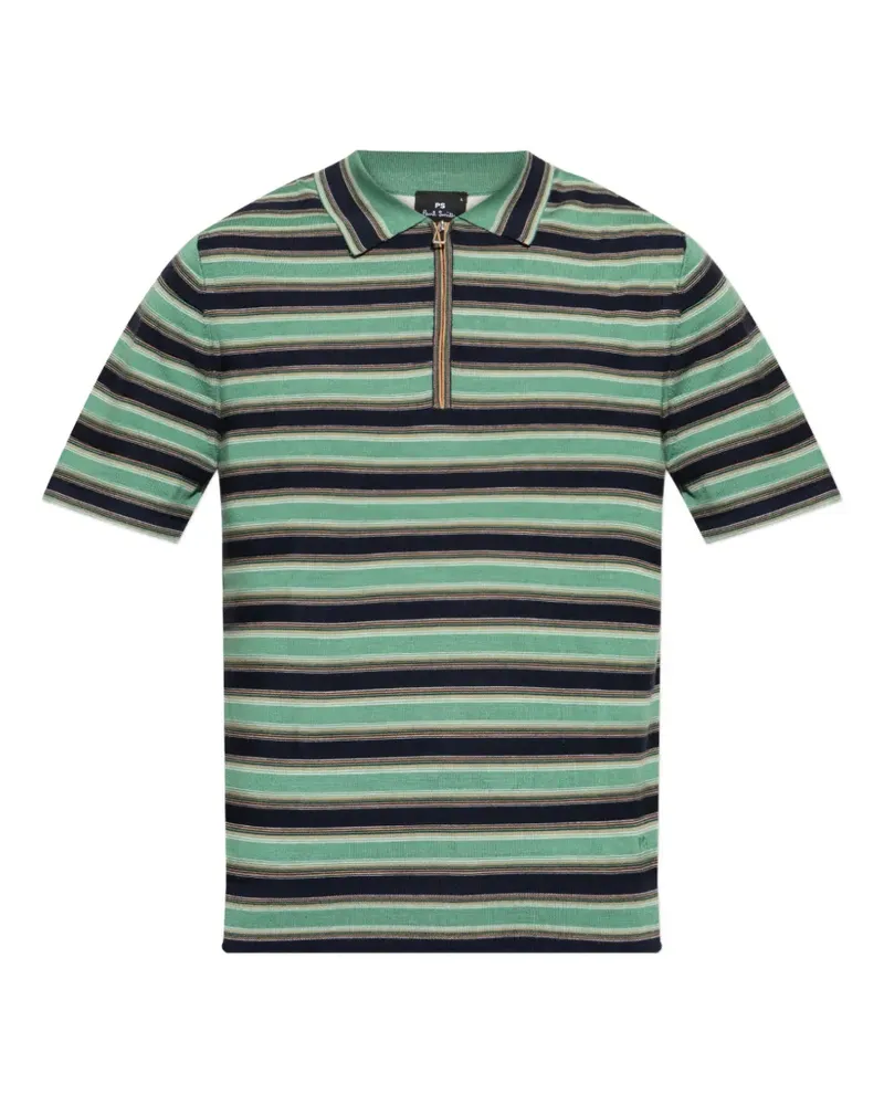Paul Smith Gestreifter Pullover mit Reißverschluss - Grün Grün