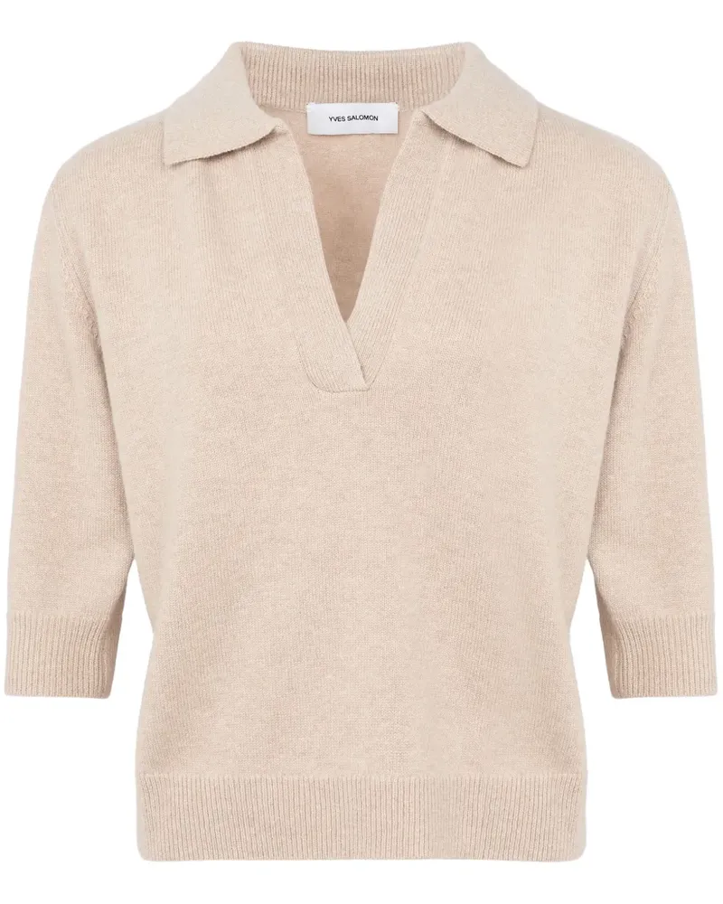 Yves Salomon Gestricktes Poloshirt - Nude Nude